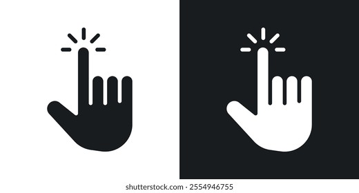 finger tap icons in solid black and white colors