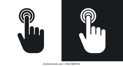 finger tap icons in solid black and white colors
