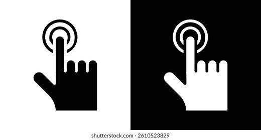 finger tap icons vector set in solid flat style