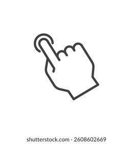 Finger tap line icon. linear style sign for mobile concept and web design. A finger touching a screen outline vector icon. Symbol, logo illustration. Vector graphics