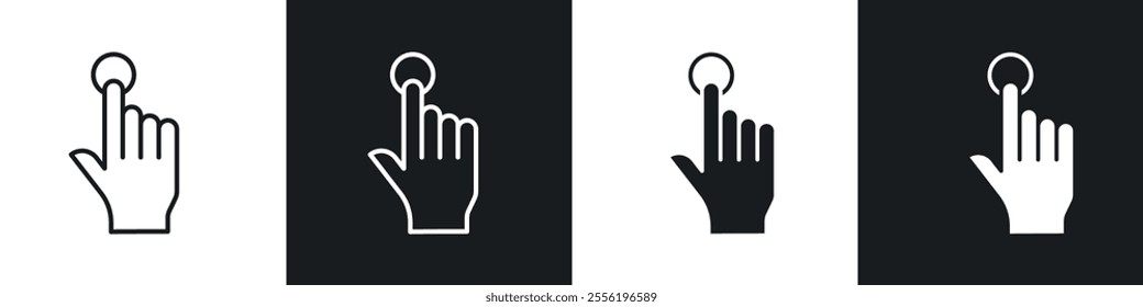 finger tap linear icon set for app, and web design.