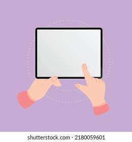 Finger tap on tablet, Digital device, Tap on screen, Tablet mockup with finger
