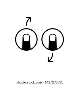 Finger Tap and Rotate Clockwise Icon. Finger's Gesture Illustration As A Simple Vector Sign & Trendy Symbol for Design and Websites, Presentation or Mobile Application.
