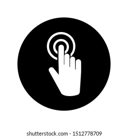 Finger tap vector icon. Hand Gesture Illustration symbol. click logo or sign.