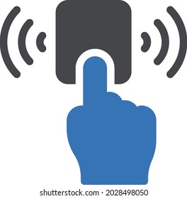 finger tap wireless vector glyph colour icon