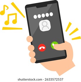 Finger tapping the answer button on a smartphone receiving a call