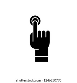 Finger tapping black icon, vector sign on isolated background. Finger tapping concept symbol, illustration 