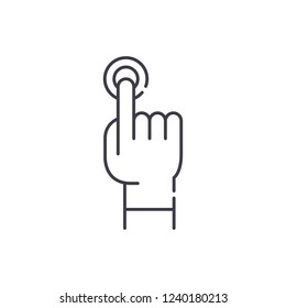 Finger tapping line icon concept. Finger tapping vector linear illustration, symbol, sign