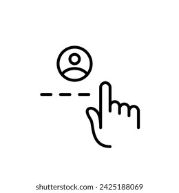 Pulsando con el dedo en el cuadro de diálogo de contraseña de inicio de sesión. Icono de píxel perfecto