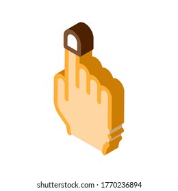 Finger Thimble Icon Vector. Isometric Finger Thimble sign. color isolated symbol illustration