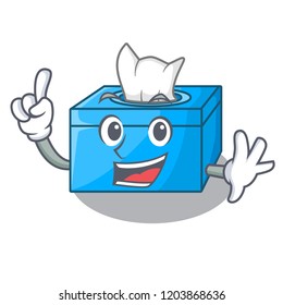 Finger tissue box isolated on the mascot