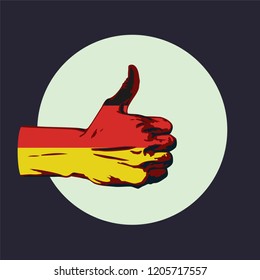 finger to the top german