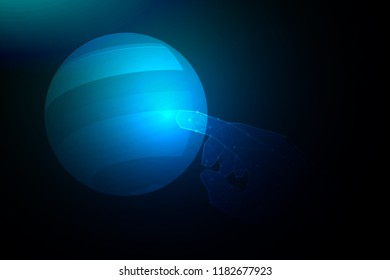 Finger touch the future global network connection, vector illustrator