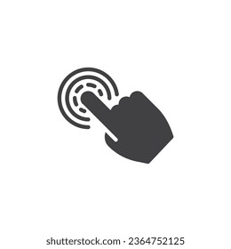 Finger touch and hold gesture vector icon. filled flat sign for mobile concept and web design. Long Press gesture glyph icon. Symbol, logo illustration. Vector graphics