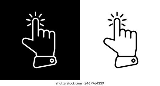 Finger touch icon. Black icon. Click. Finger. Finger Gesture
