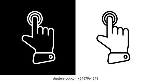 Finger touch icon. Black icon. Click. Finger. Finger Gesture
