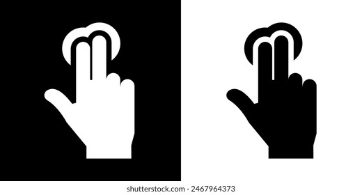 Finger touch icon. Black icon. Click. Finger. Finger Gesture
