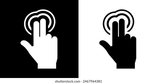 Finger touch icon. Black icon. Click. Finger. Finger Gesture
