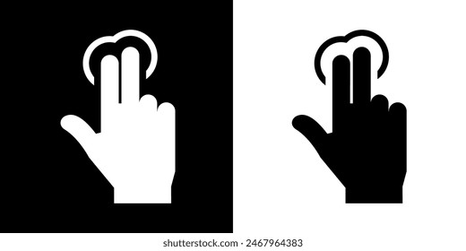Finger touch icon. Black icon. Click. Finger. Finger Gesture
