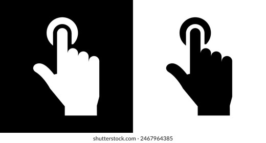 Finger touch icon. Black icon. Click. Finger. Finger Gesture
