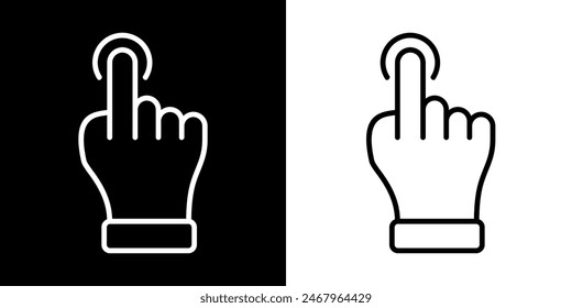 Ícono táctil de dedo. Icono negro. Hacer clic. Dedo. Gesto Con El Dedo
