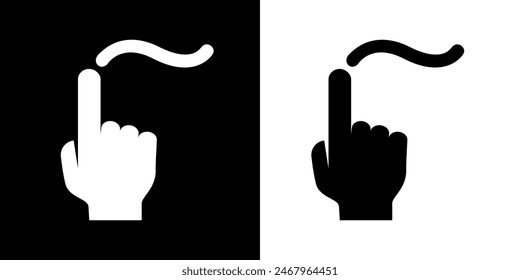 Ícono táctil de dedo. Icono negro. Hacer clic. Dedo. Gesto Con El Dedo
