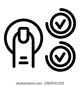 Finger touch icon outline vector. Digital personal. Data access