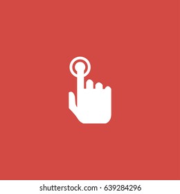 finger touch icon. sign design. red background