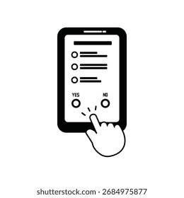 Icono del tacto del dedo de la pantalla del smartphone aislado en el fondo blanco