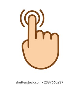 Icono de toque de dedo. Golpear el gesto. Ilustración vectorial.