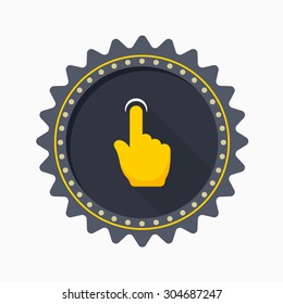 Finger touch icon - vector , eps10 (flat icon , long shadow)