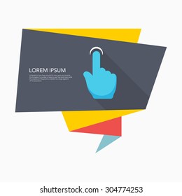 Finger touch icon - vector , eps10 (flat icon , long shadow)