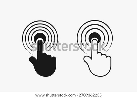 Finger touch icons depicting tapping gestures for UI, touchscreen interactions, and navigation.