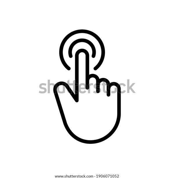 Finger touch\
outline icon, Vector and\
Illustration.