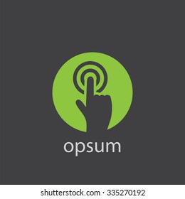 finger touch screen cut identity template icon design element