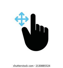 Finger touch screen gesture in different directions, Vector, Illustration.