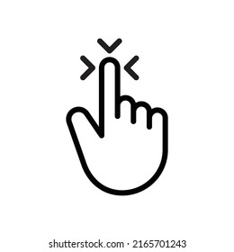 Finger touch screen gesture in different directions.