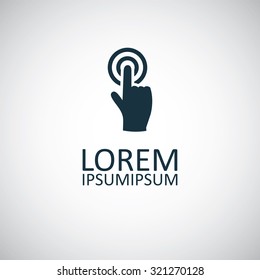 finger touch screen icon, on white background
