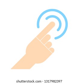 finger touch screen. mobile tap or click