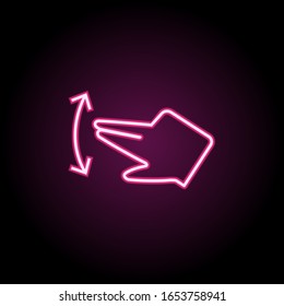 Dedo, tacto, icono de neón de pantalla. Línea delgada simple, contorno vectorial tacto iconos gestos para ui y ux, sitio web o aplicación móvil