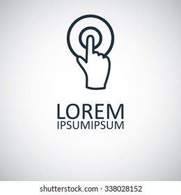finger touch screen outline, thin, flat, digital icon for web and mobile
