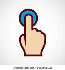Finger Touch. Simple Vector Color Icon 