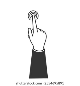 finger touch and tap gesture icon doodle