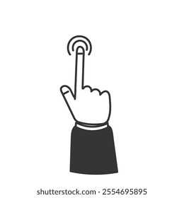 finger touch and tap gesture icon doodle