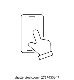Finger touching and interacting with mobile phone display