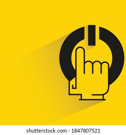 toque de dedos al botón de reinicio fondo amarillo