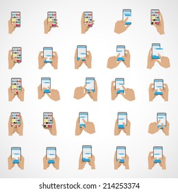 Finger Touching Screen Set - Isolated On White Background - Vector Illustration, Graphic Design Editable For Your Design   
