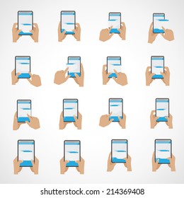 Finger Touching Screen Set - Isolated On White Background - Vector Illustration, Graphic Design Editable For Your Design   