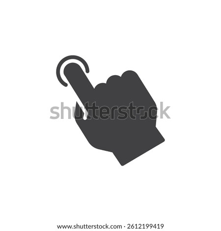 Finger touching a screen vector icon. filled flat sign for mobile concept and web design. Finger tap glyph icon. Symbol, logo illustration. Vector graphics