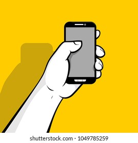 Finger touching smartphone screen